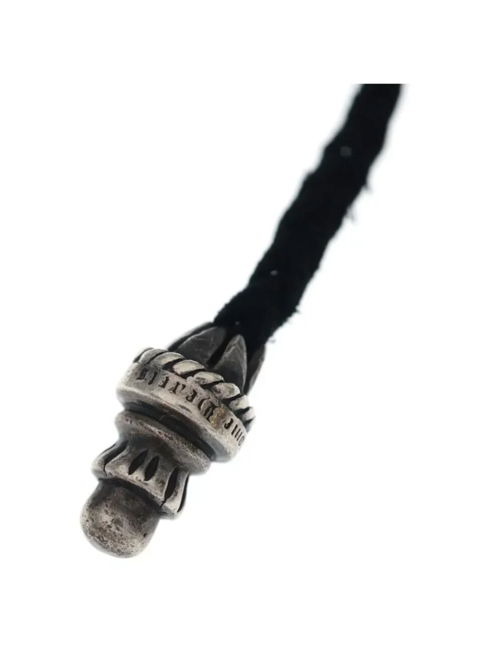 Chrome Hearts CH Crs Sml Small CH Cross BC Boro Chip Braid Necklace Silver